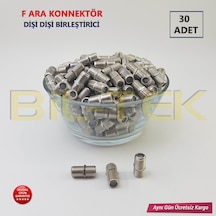 F Ara Konnektör - Dişi - Dişi Kablo Birleştirici 30 Adet