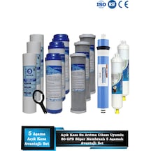 Sumarkt Açık Kasa Su Arıtma 80 Gpd Süper Membranlı 5 Aşamalı Cift Karbonlu Ekonomik Paket