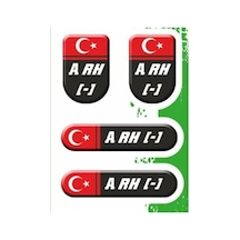 Kan Grubu Etiketi 4 Lü Damla Arh- Kan Grubu Sticker Seti Su Geçirmez