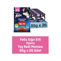Purina Felix Pouch Sığır Etli Yavru Kedi Maması 26 x 85 G