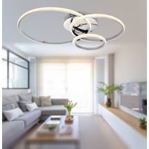 Tt323-kr Tt 3 Halkalı Krom Kaplama Plofonyer 3 Renk Işık Led Krom