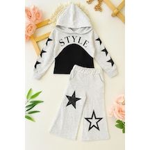 Star Style Kız Çocuk 3'lü Takım - 3/12 Yaş - 31517 Gri