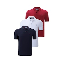 Üçlü Set T8561 Dewberry Erkek T-shırt-lacivert-beyaz-bordo