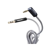 Swr2114f/93 1 Metre 3.5mm Stereo Aux Ses Kablosu 90 Derece L Tipi Açılı Örgülü Zırhlı