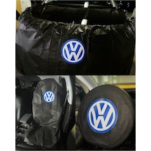 Oto Servis Araç Koruma Seti 3 Lü Set Çamurluk,koltuk Ve Direksiyon Kılıfı Vw Baskılı