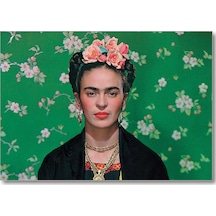 Cakasepetim Frida Kahlo Yeşil Zeminde Ahşap Mdf Tablo