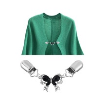 Beyaz Şık Kadın Taklidi Kakma Ilmek Hırka Yaka Klip Elbise Şal Toka Pin