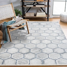 Bespoky Argilla Geometrik Modern Salon Halısı Makine Dokuma Gri - Ekru