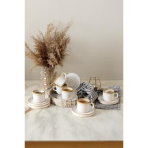 Tr Shizen Krem Stackable Çay Takımı 12 Parça 6 Kişilik Q44 Genel