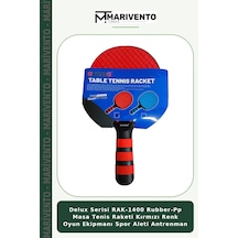 Delux Serisi Rak-1400 Rubber-pp Masa Tenis Raketi Kırmızı Renk Oyun Ekipmanı Spor Aleti Antrenman