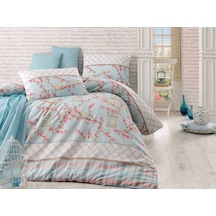 Eponj Home Kolay Ütülenir Nevresim Takımı Çift Kişilik Birdcage Turkuaz