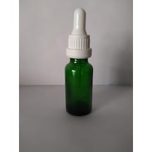 20Ml Cam Yeşil Şişe İnce Cam Damlalık B.Kırılır Kapak (10 Adet)