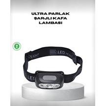 Gece Balıkçılığı İçin Ultra Parlak Şarjlı Kafa Lambası 4 Işık Modu + Usb Şarj Mh-hs8499-5770