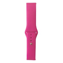 Ekılıf - Samsung Gear S2 Uyumlu - Kordon Band Serisi 20mm Klasik Kordon Silikon Strap Kayış - Barbie Powder