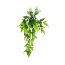 Yapay Çiçek Sarkan Boston Fern Yapraklı Bitki Küçük Siyah Saksıda Yapay Sarmaşık 55cm Diğer