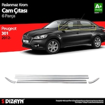 S-Dizayn Peugeot 301 Krom Cam Çıtası 6 Prç. 2012 Üzeri