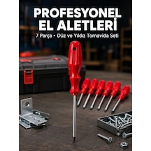 Profesyonel 7 Parça Tornavida Seti Ergonomik Saplı El Aleti 10387393
