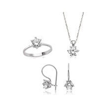 Gümüş Tek Taş Bayan Set St1160041 Gümüş Gümüş Tek Taş Bayan Set St1160041 Gümüş