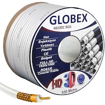 Globex Anten Kablosu Rg6 U4 48 Tel Bakır Kaplama 100 Metre