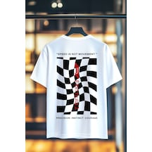 Book Orbook Formula 1 Speed %100 Pamuk Sırt Baskılı Heavy Cotton Premıum Kalite T-shırt Y348 Beyaz