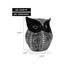 Opulentliving 1 Adet Reçine Baykuş Heykelcik, Siyah, Yaratıcı Dekoratif Figür, Ev Dekoru, Hediye Odaklı