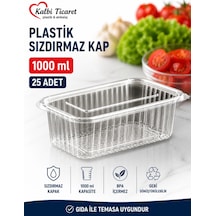 Plastik Saklama Kabı 1000 Gr 25 Adet Plastik Kapaklı Kase Sızdırmaz Kap Şeffaf Kullan At Kase