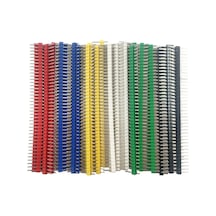 30 Adet 40 Pin Erkek Header Seti  6 Renkli 2.54mm Kırılabilir