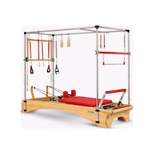 Combo Cadillac Reformer Elegance Seri Kırmızı Şarjörlü Sistem 8 Kademe Krom 1. Sınıf Kayın Ağacı