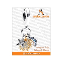 Güneş Ay Yıldız Sallantılı Charm Asafaccessory Gümüş