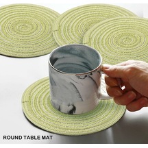 Flybuy Isıya Dayanıklı Kaymaz Amerikan Servis Matı, Yıkanabilir Çimen Yeşili, 18 Cm, 4 Adet Çimen Yeşili