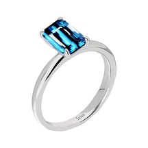 Sirius Oktagon Kesim London Blue Topaz Tektaş Yüzük 0831R0025