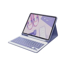Apple İpad Air 11 2024 Kılıf Kc01 Smart Klavyeli Tablet Kılıfı - Derin Mor