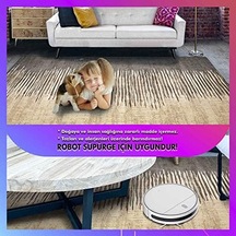 Dizayn Borin Desenli Kadife Pamuk Tabanlı Yıkanabilen Kaydırmaz Antibakteriyel Salon Halısı 160x230 1