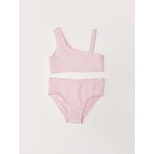 Deep Beach Dokulu Kumaş Kız Çocuk Bikini Takım 001
