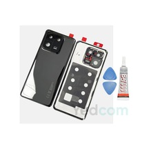 Xiaomi Mi 13 Pro Siyah Kamera Camlı Arka Cam Batarya Pil Kapağı Telefon Arka Kapak