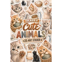 Sevimli Kedi Sticker Seti - 25 Adet Etiket Çıkartma Diğer