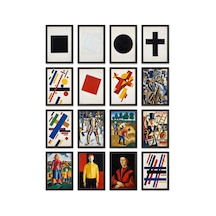 Kazimir Malevich Tabloları 16'lı Sticker Seti Laptop Defter Ajanda Etiket Çok Renkli
