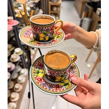 2 Kişilik Lemoon Double Kahve Fincanı-5297 Çok Renkli