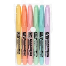Kraf 345 Fosforlu Kalem Tipi Pastel Renkler 6'lı Paket