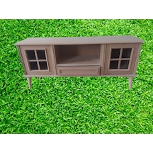 Tv Sehpası Windovs Nakış Model Kayın Torna Torna Retro Ayak Ham Renk 150 Cm El Yapım