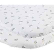 Çarşaf Bambu Set İki Parça Baby Hug Greenery Açik Mavi