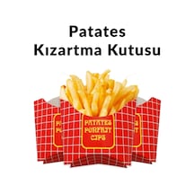 50 Adet Kağıt Cips Kutusu Patates Kızartma Tutucu Tek Kullanımlık 12,5x10x6cm Kutu Ölçüsü 12,5 X 1