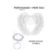 Beyaz Dantel Tüllü Peri Kanadı Ve Peri Tacı Seti 45x40 Cm Diğer
