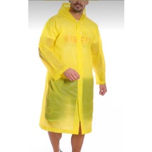 Su Geçirmez Yağmurluk Unisex Çıtçıtlı Kapüşonlu-sarı