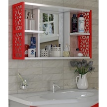 Aynalı Banyo Dolabı Kırmızı Diğer