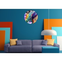 Ti-play Tavus Renkler 30x30cm Akrilik Dekoratif Modern Duvar Saati ÇOk Renkli