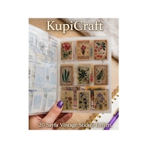 Vintage 20 Sayfa Şeffaf Sticker Defteri Ajanda - Scrapbook - Journal - Planner - 926989552 Diğer