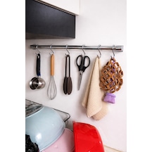 Paslanmaz Çelik Krom Kaplama Banyo , Mutfak , Çok Amaçlı Askılık 30 Cm Gri