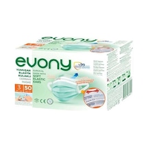 Evony Yumuşak Elastik Kulaklı Cerrahi Maske 3 Katlı 50 Adet