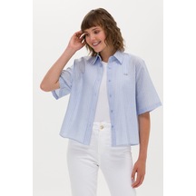 U.s. Polo Assn. Kadın Mavi Desenli Gömlek 50263177-vr036